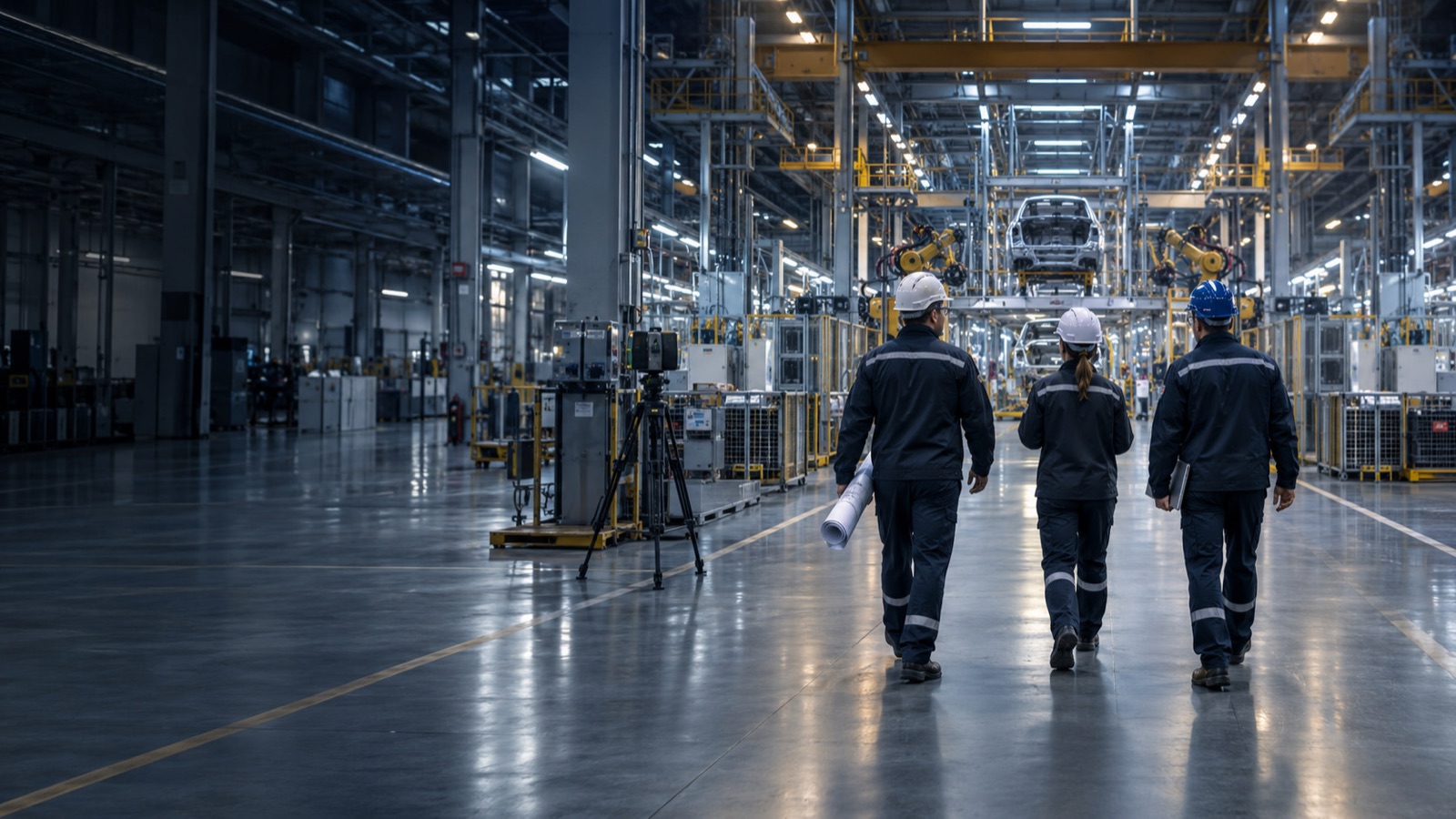 Team walking a commissioned automotive production line