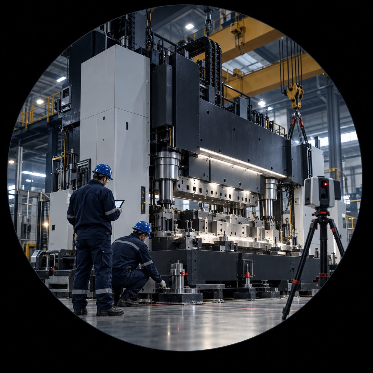 Press installation documented with a 3D scanner on site