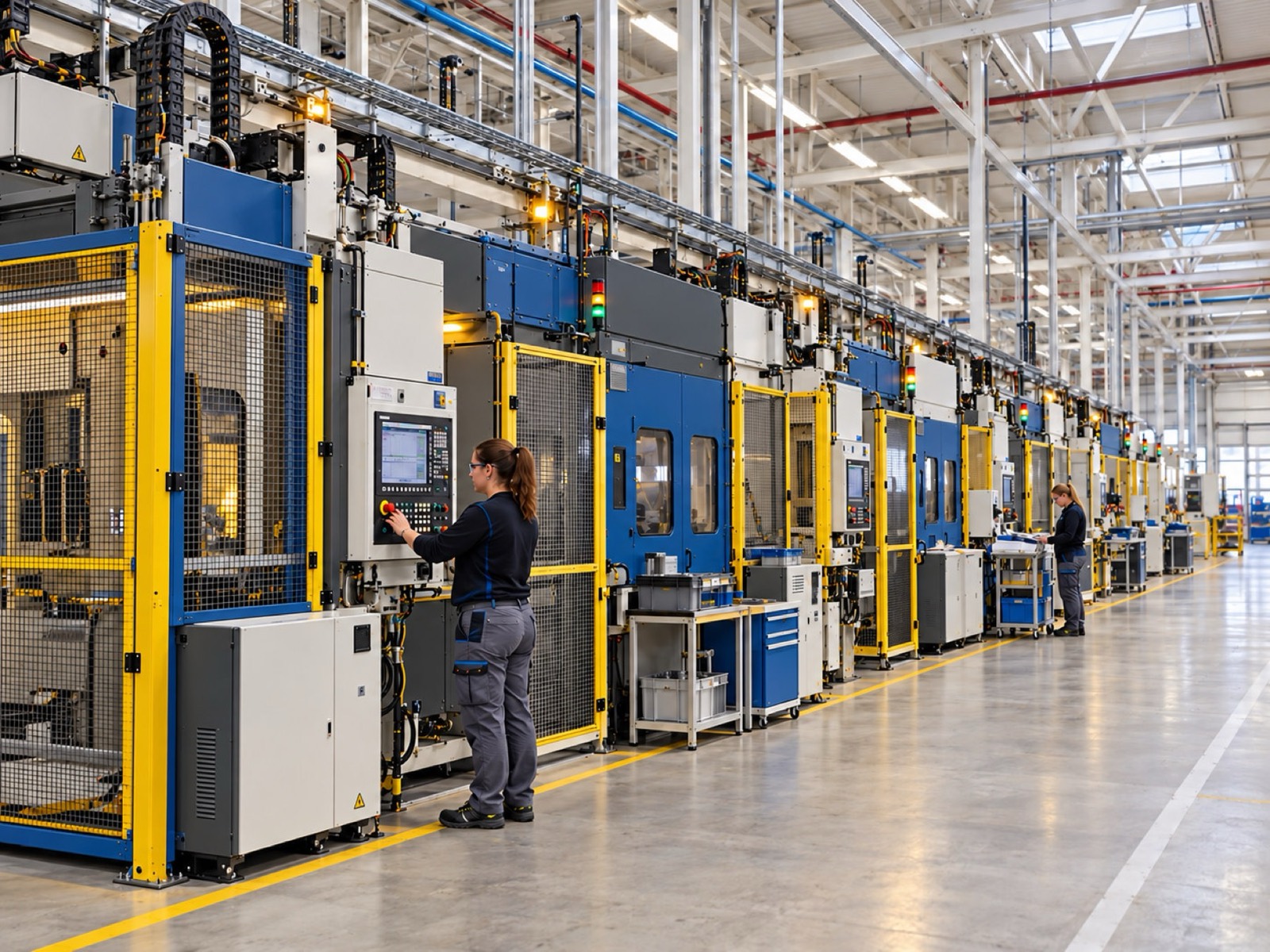 Production line in operation