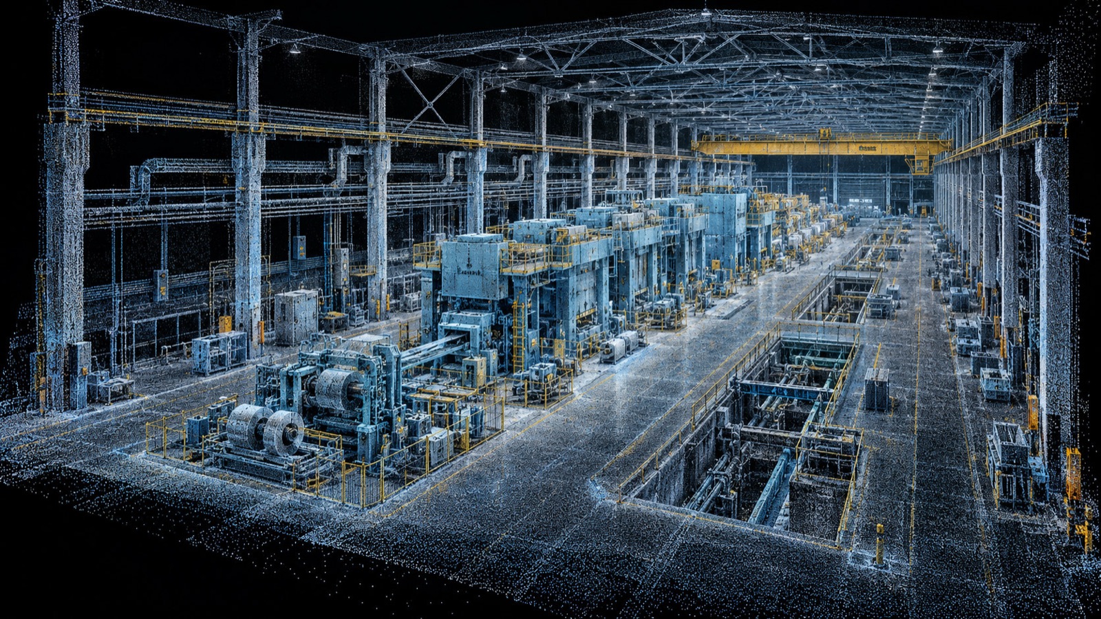 Registered point cloud of a complete production hall